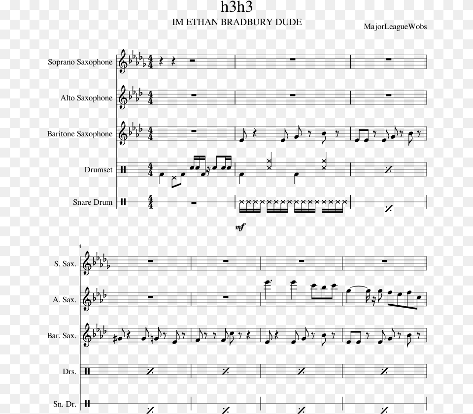 Sheet Music Composed By Majorleaguewobs 1 Of 5 Sheet Music, Gray Free Png