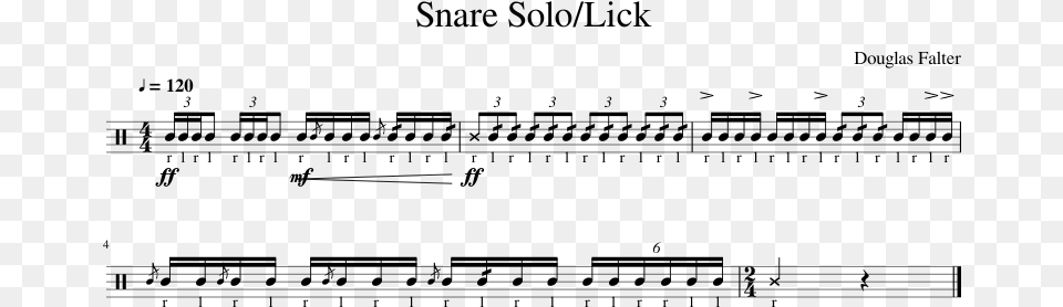Sheet Music Easy Snare Licks, Gray Png