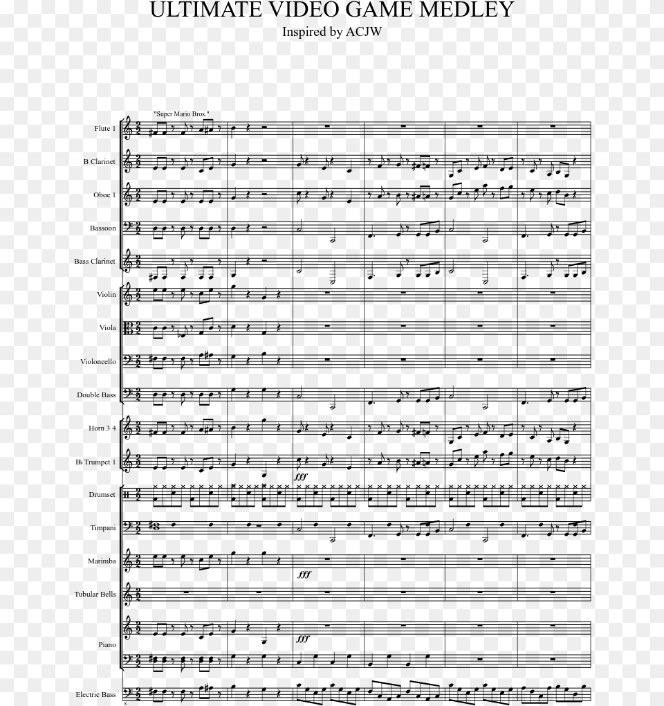 Sheet Music Made By Metroidmckay For Flute, Gray Png Image