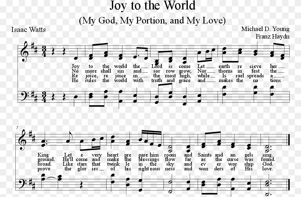 Sheet Music Picture Joy To The World Satb Sheet Music Pdf, Gray Png