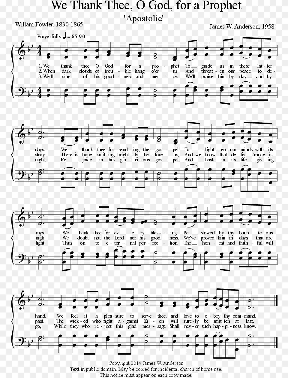 Sheet Music Picture Lds We Thank Thee O God, Gray Png