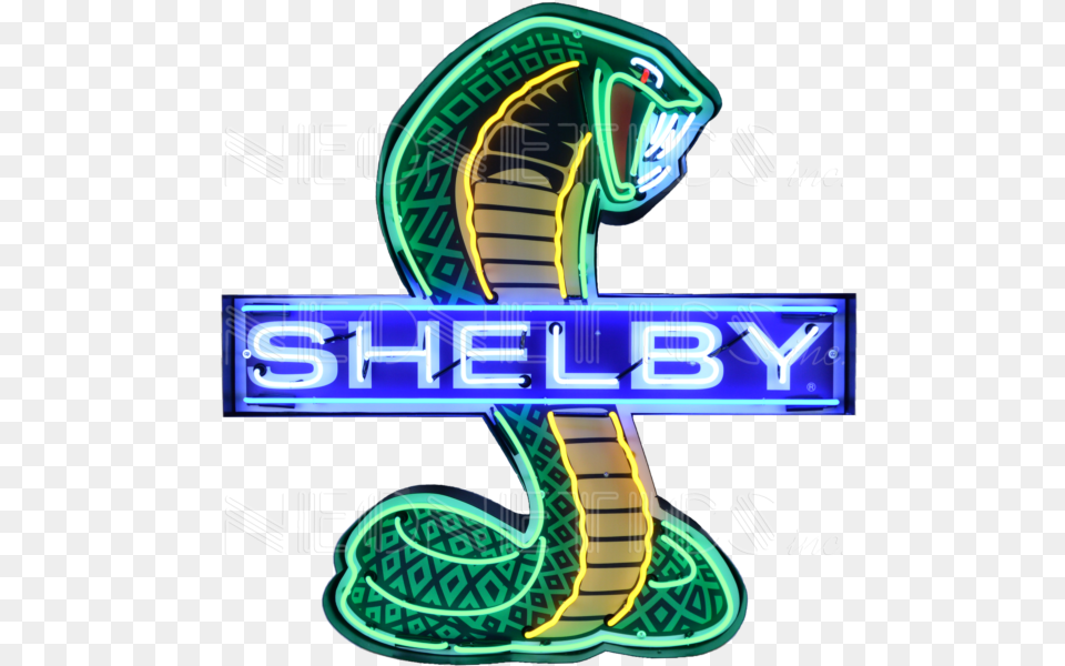Shelby Cobra Neon Sign In Shaped Steel Can Neon Warehouse, Light, Animal, Reptile, Snake Free Transparent Png