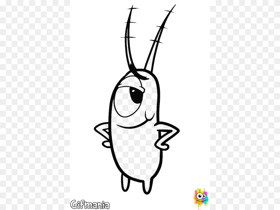 Sheldon J Plankton No Parece Tan Malo En Este Dibujo Para, Silhouette, Animal, Fish, Sea Life Png Image