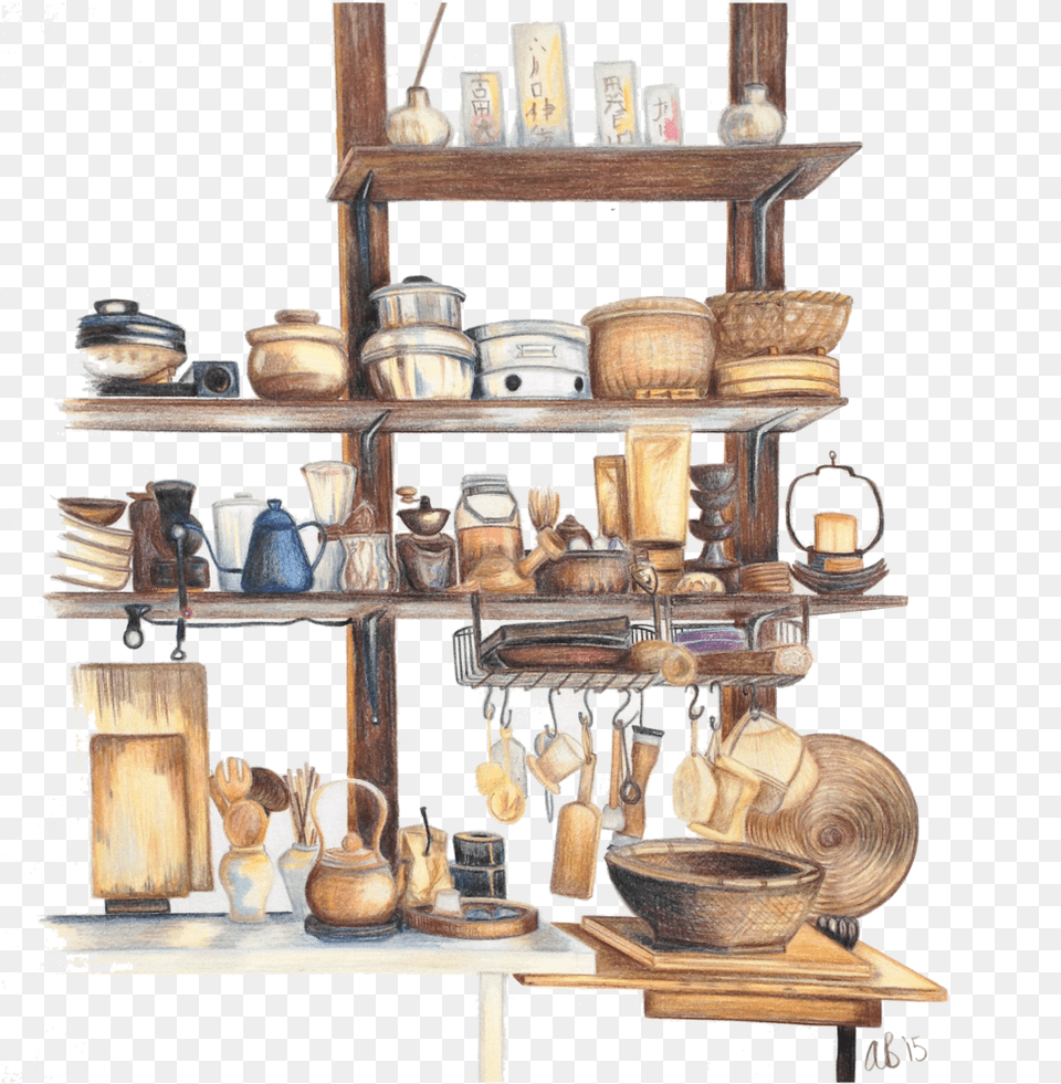 Shelf, Closet, Cupboard, Furniture, Pottery Png