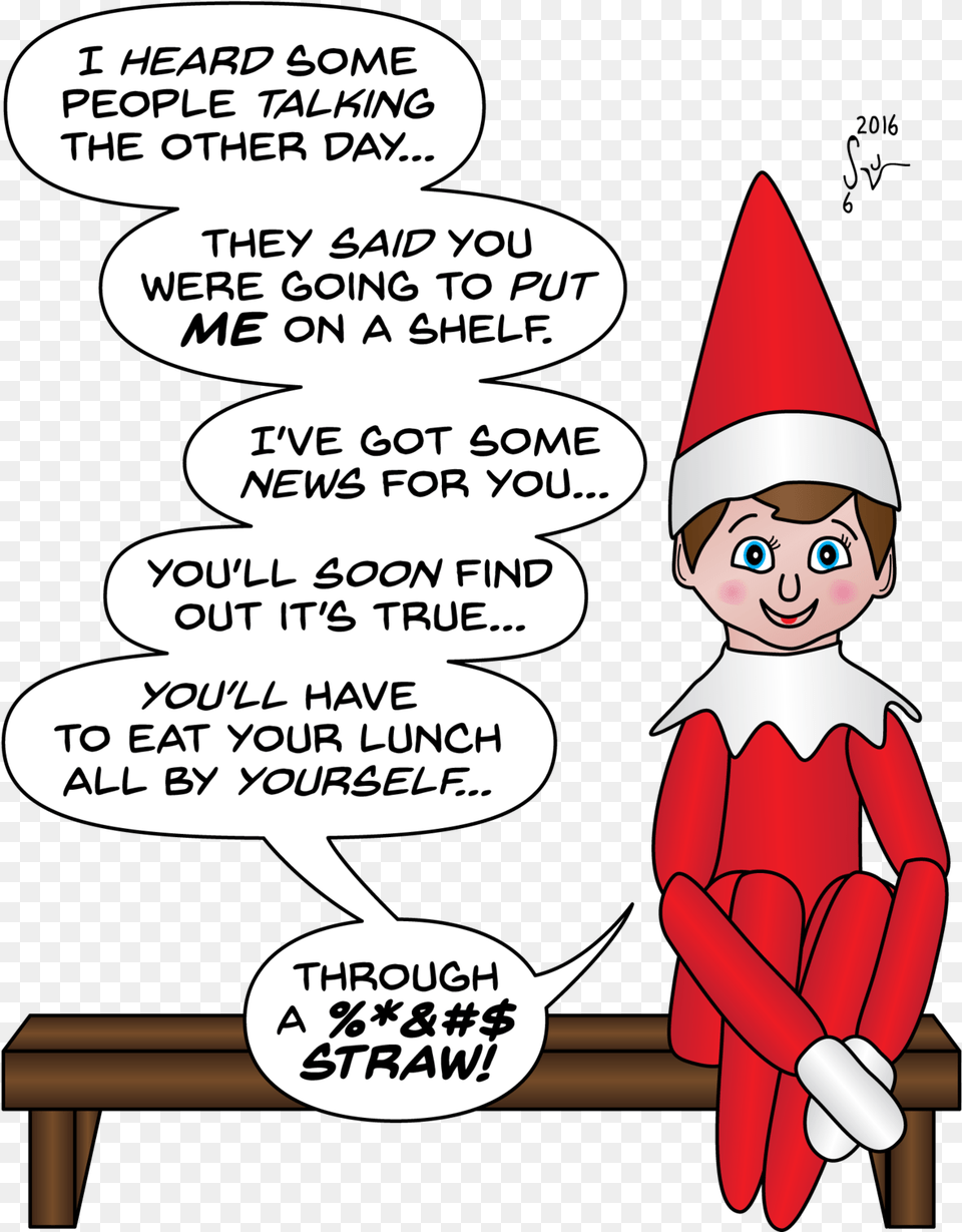 Shelf Clipart Drawings Of Elf On The Shelf, Publication, Book, Clothing, Comics Free Png Download
