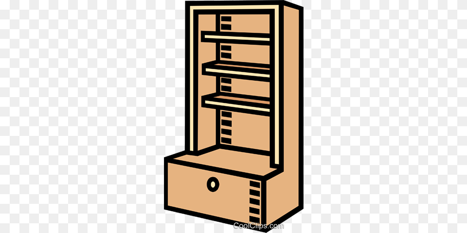 Shelf Unit Royalty Vector Clip Art Illustration, Cabinet, Drawer, Furniture, Mailbox Png