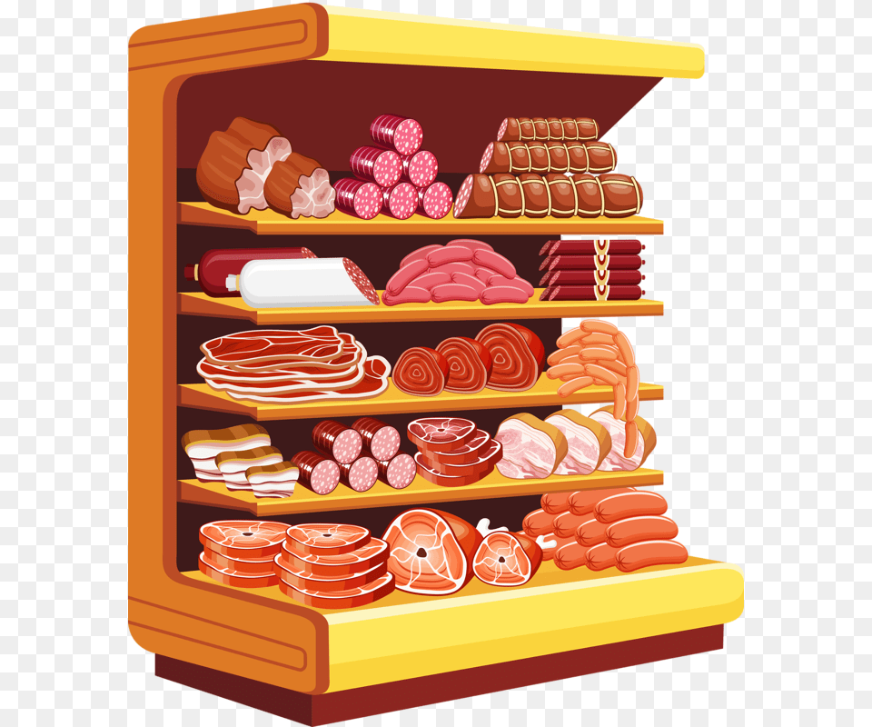 Shelf Vector Supermarket Vitrina Produktovij Magazin Risunok, Food, Sweets, Birthday Cake, Cake Free Transparent Png