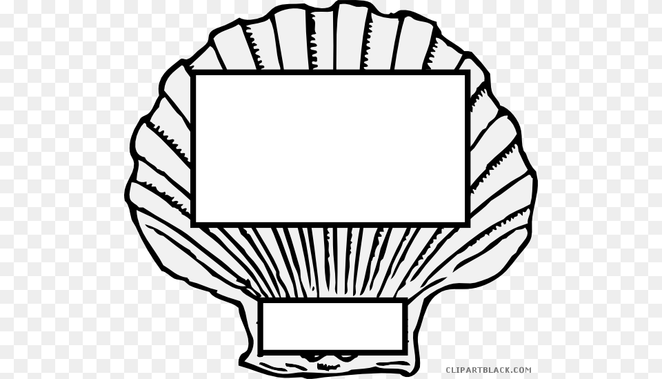 Shell Clipart Horse Conch Seashell Black And White, Animal, Clam, Food, Invertebrate Png Image