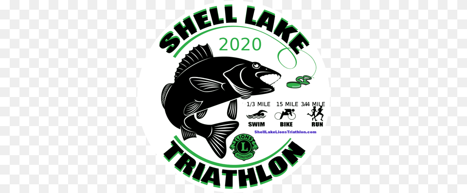 Shell Lake Lions Sprint Triathlon Fishes, Logo, Person Png Image