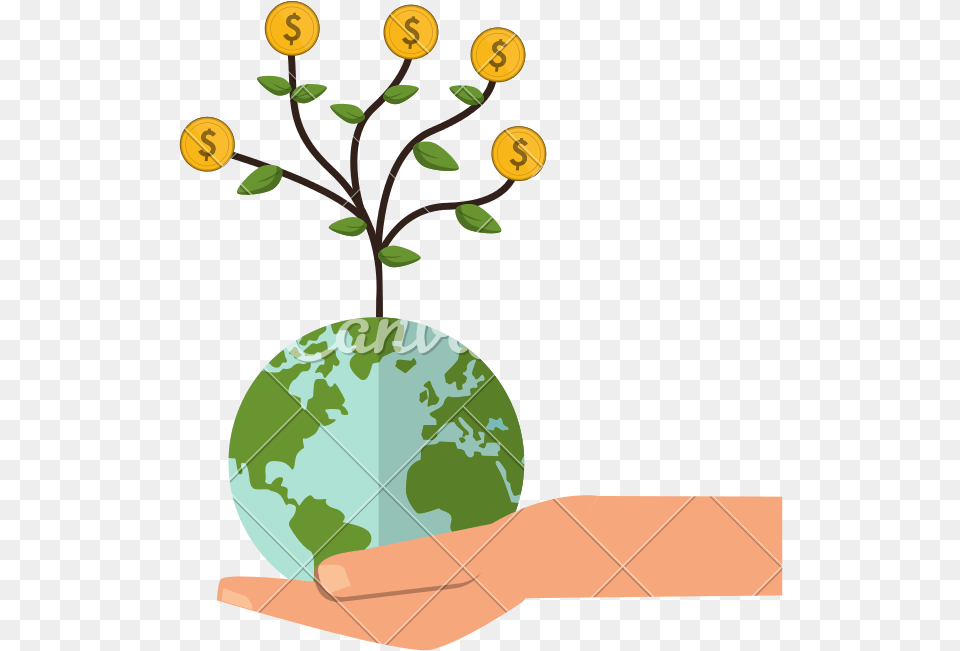 Shelter Hand With Earth Globe Money Tree Icon Icons By Canva Viasat 3 Coverage Map, Art, Graphics, Floral Design, Pattern Png Image