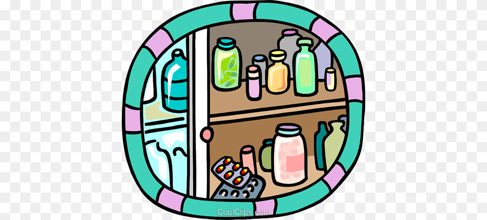 Shelves Holding Bottles Of Medication Royalty Vector Clip Art, Cabinet, Furniture, Jar, Disk Free Png Download