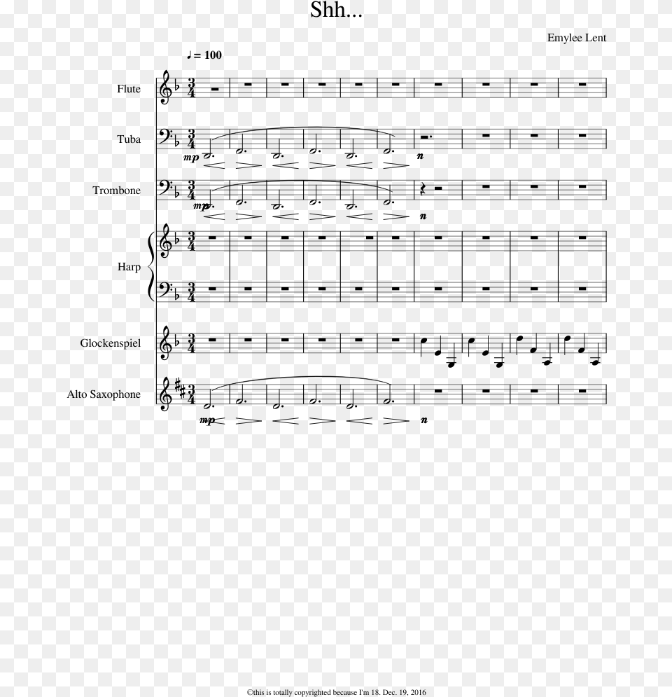 Shenanigans Bass Sheet Music, Gray Png Image