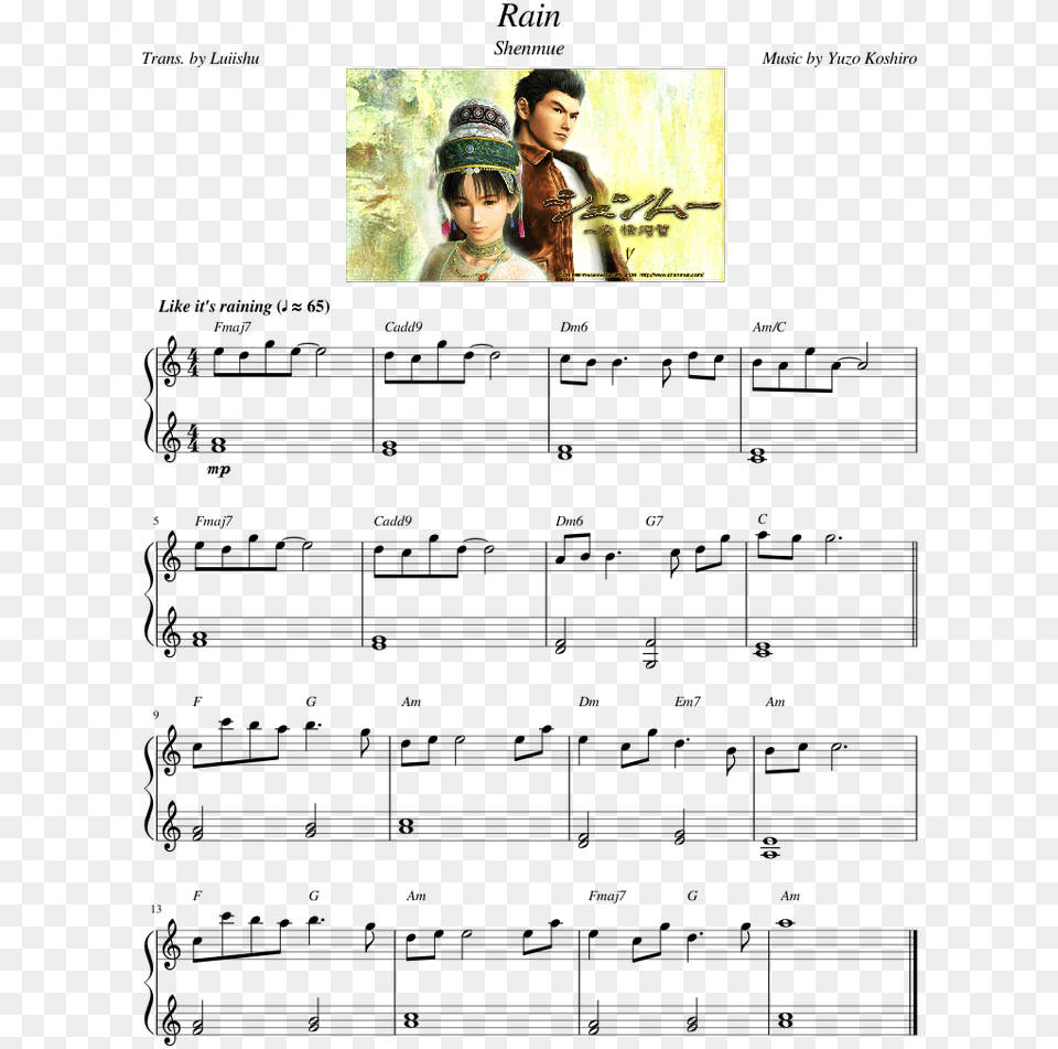 Shenmue Main Theme Piano Sheet Music, Hat, Head, Face, Person Free Png