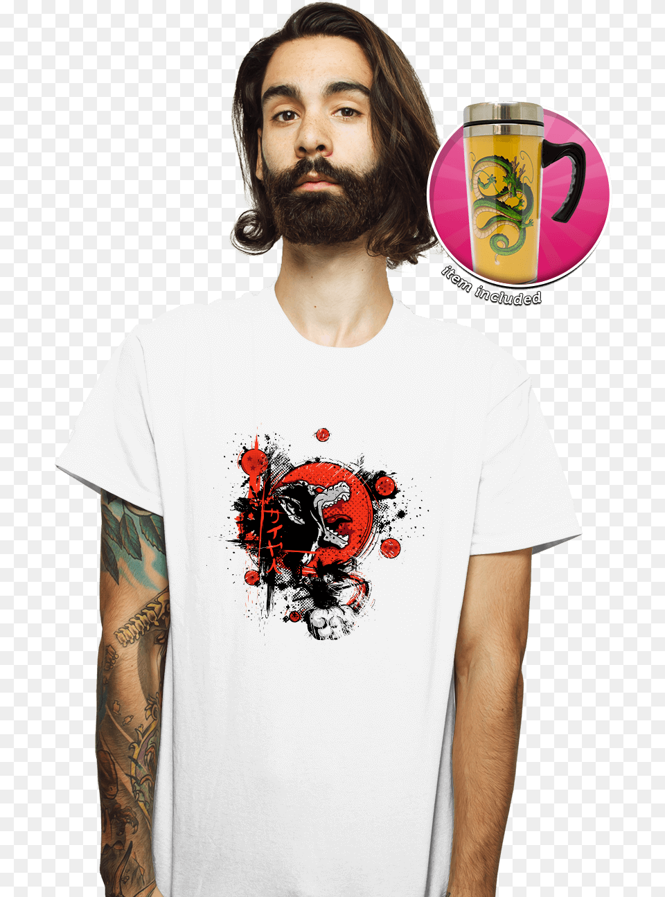 Shenron On The Go Bundle Dragon Ball Z, Tattoo, Beard, Clothing, Face Free Png