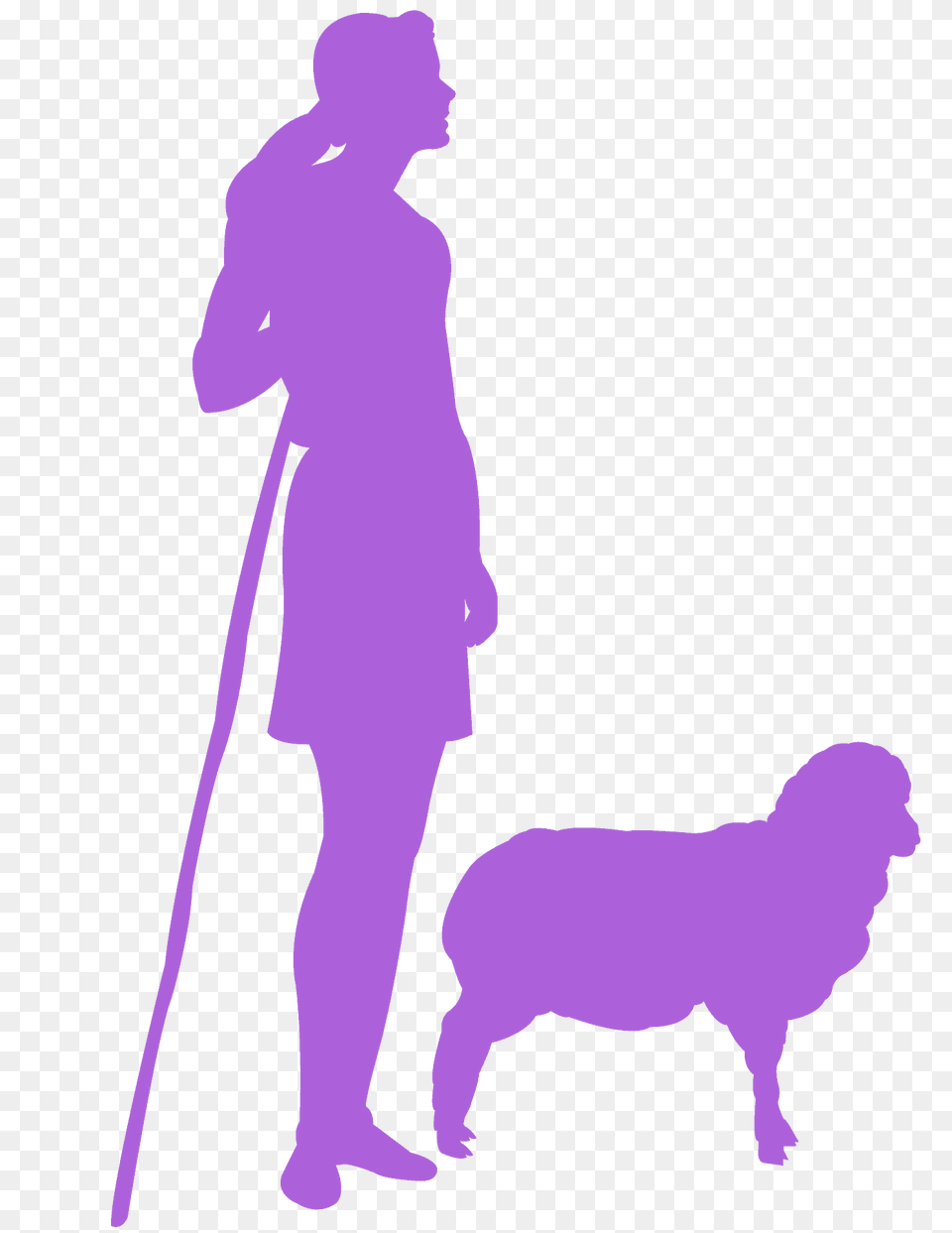 Shepherd And Sheep Silhouette, Adult, Person, Man, Male Free Png Download
