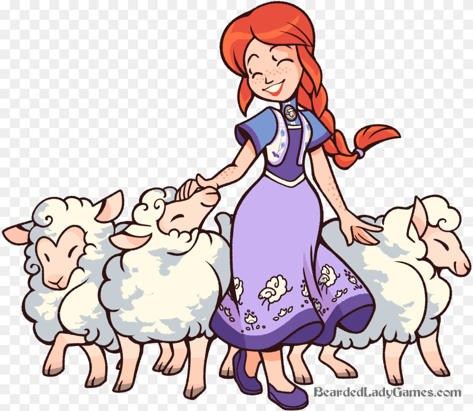 Shepherd Girl And Sheep, Baby, Person, Face, Head Free Png Download