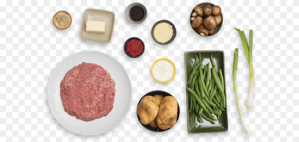 Shepherd S Pie With Green Beans Amp Mushrooms Patty, Food, Produce, Plate Png