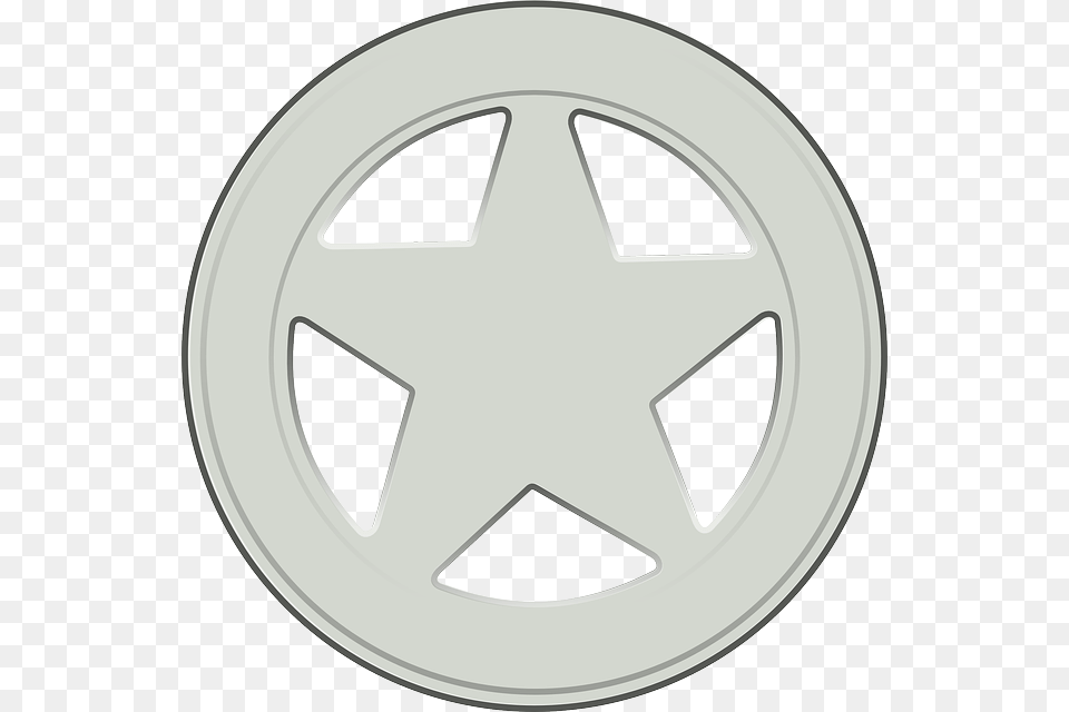 Sheriff Badge Star Silver Texas Ranger Badge Clip Art, Star Symbol, Symbol, Disk Free Png Download