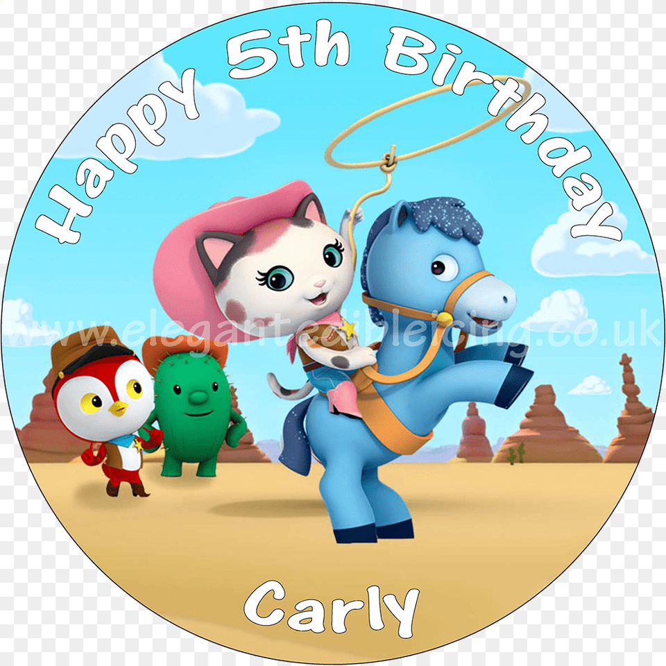 Sheriff Callie Personalised Round Edible Birthday Cake Topper, Disk, Dvd, Toy, Baby Png Image