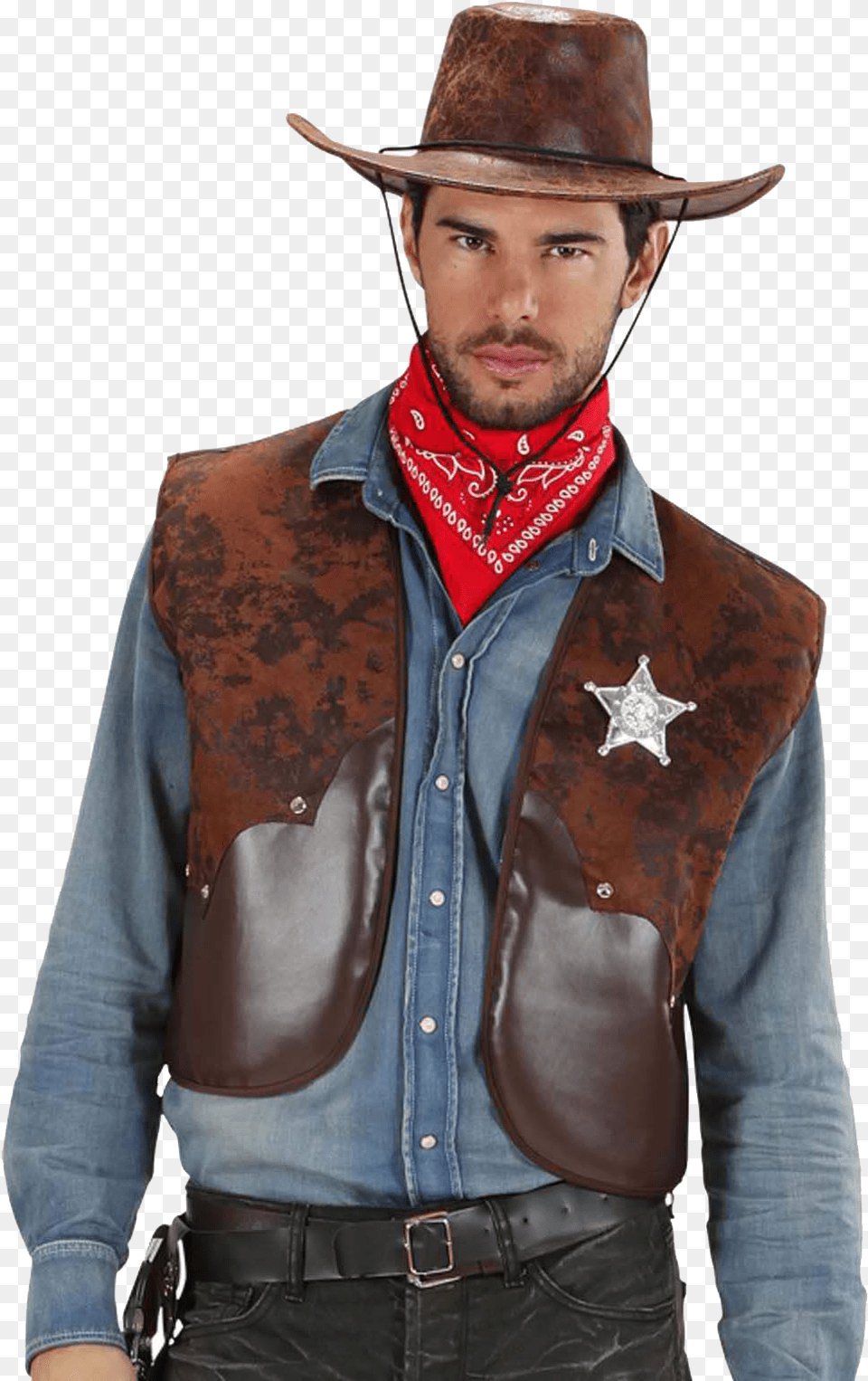 Sheriff Cowboy, Clothing, Hat, Vest, Accessories Png Image