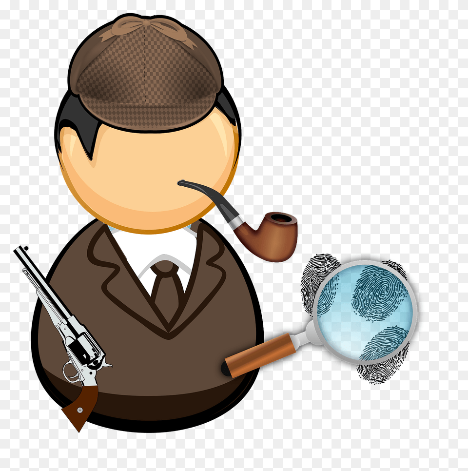 Sherlock Holmes Clipart, Smoke Pipe, Magnifying Free Png