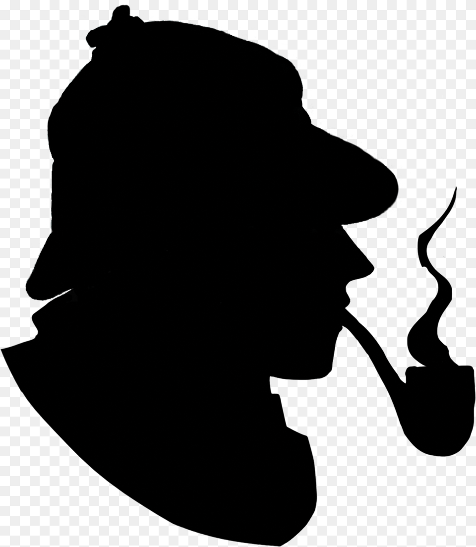 Sherlock Holmes Museum Detective Private Investigator Silhouette Talking Head Clipart, Adult, Female, Person, Woman Png