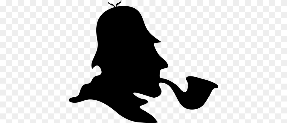 Sherlock Holmes Silhouette, Gray Free Png