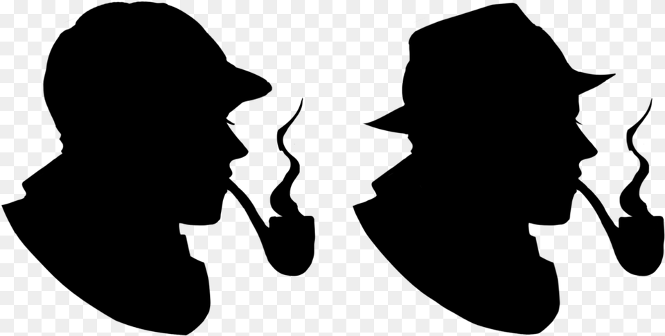 Sherlock Holmes Silhouette Mystery Crafts Clipart Library Death At Scotland Yard A Sherlock Holmes Case Book, Gray Free Transparent Png