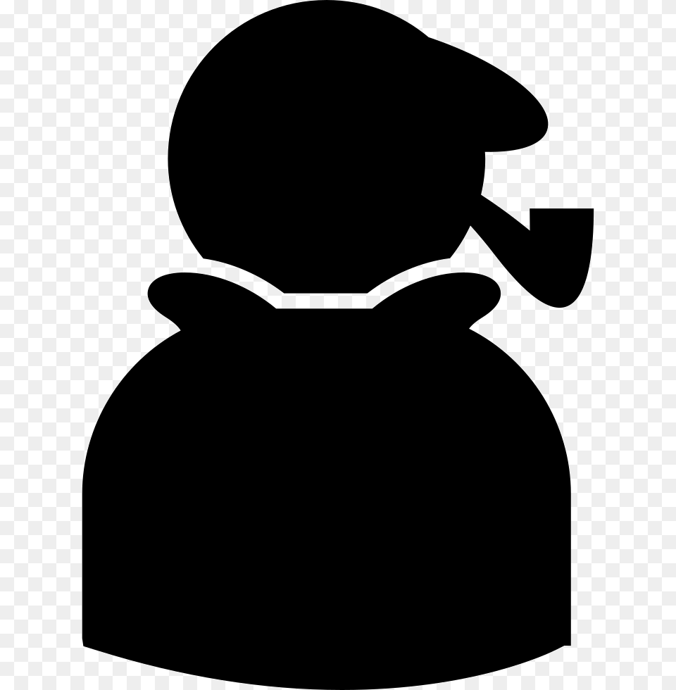 Sherlock Holmes Silhouette With Cigar Pipe Tobacco Pipe, Stencil, Baby, Person Free Png