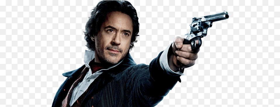 Sherlock Holmes Wallpaper Actors Sherlock Holmes Robert Downey, Firearm, Gun, Handgun, Weapon Png Image
