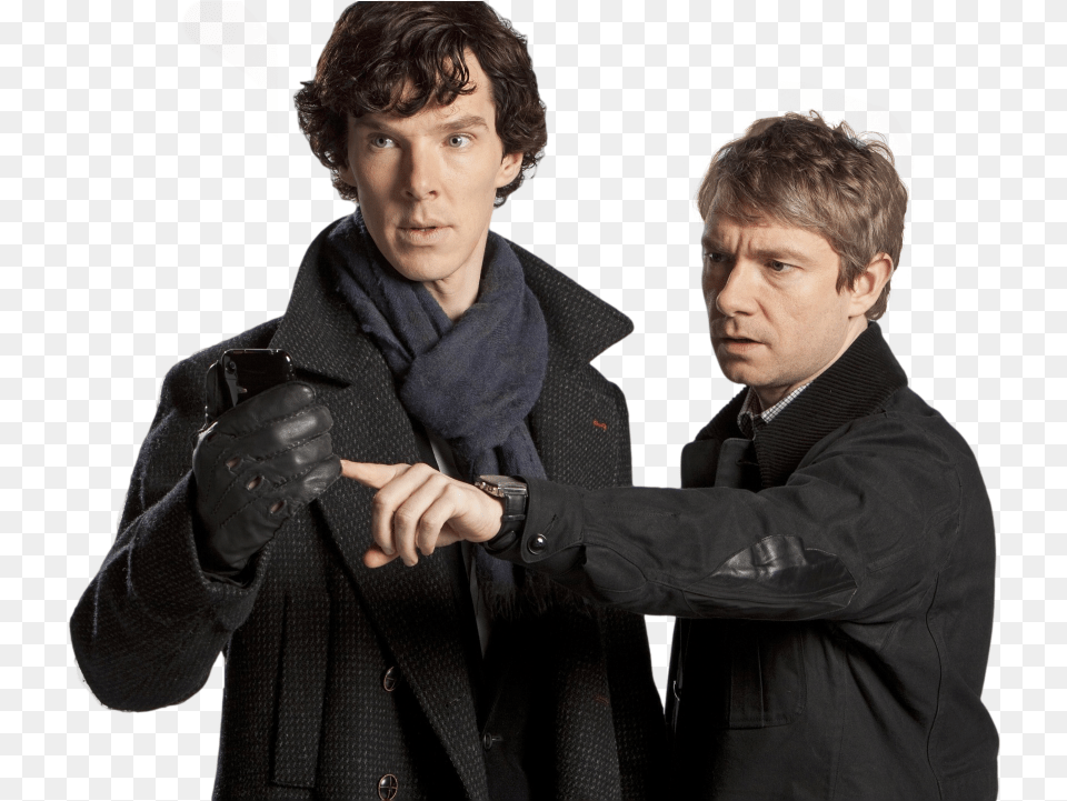 Sherlock Transparent John Sherlock And John, Person, Hand, Finger, Jacket Png