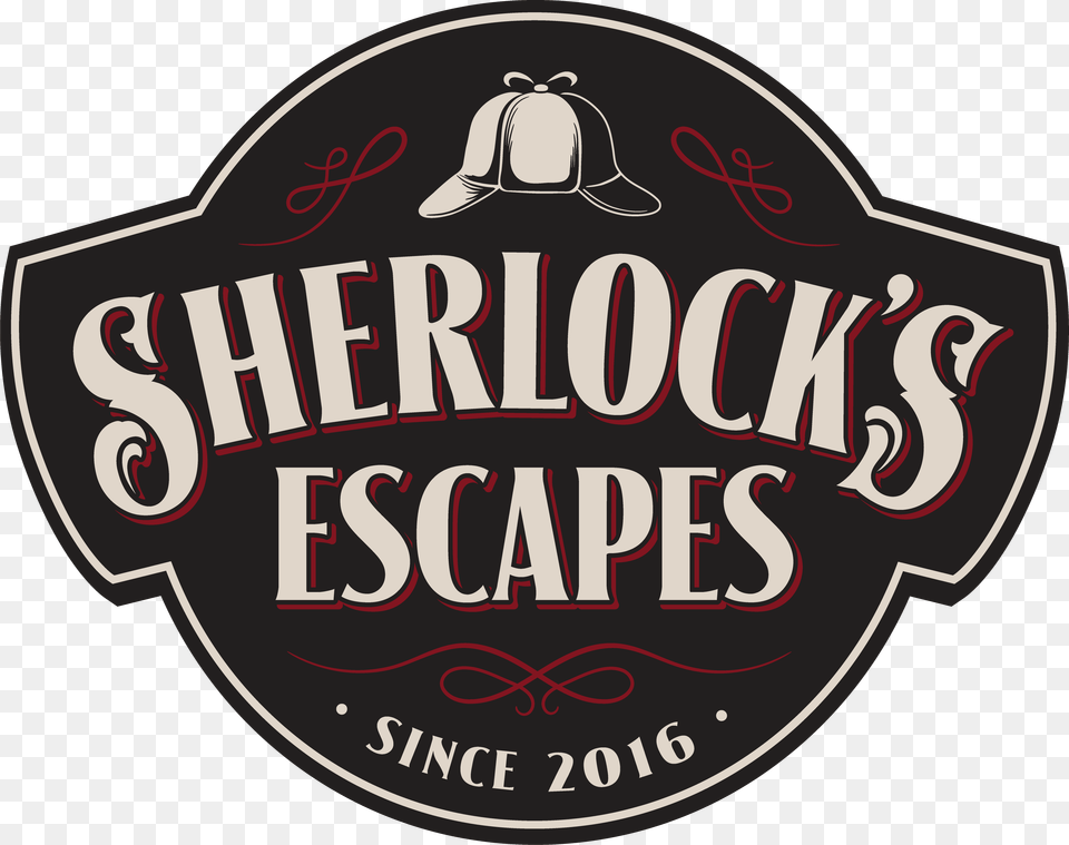 Sherlockquots Escapes Logo Label, Alcohol, Badge, Beer, Beverage Png Image