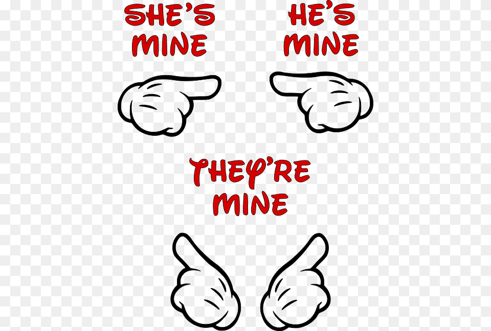 Shes Hes Theyre Mine Mickey Hand Revised Poster, Text Png