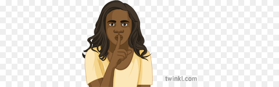 Shh Hush Quiet Sen People Shush Ks3 Ks4 Illustration Twinkl Illustration, Person, Face, Portrait, Head Free Png