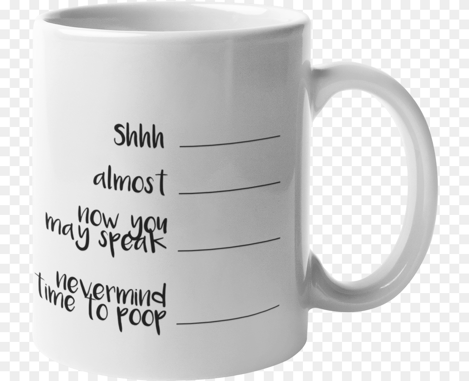 Shhh White Ceramic Coffee Mug Mug Joke, Cup, Beverage, Coffee Cup Free Png Download