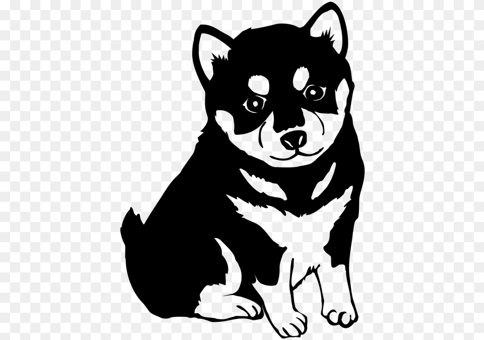 Shiba Inu Dog Puppy Cute Japan Shiba Inu Clipart Black, Gray Free Png Download