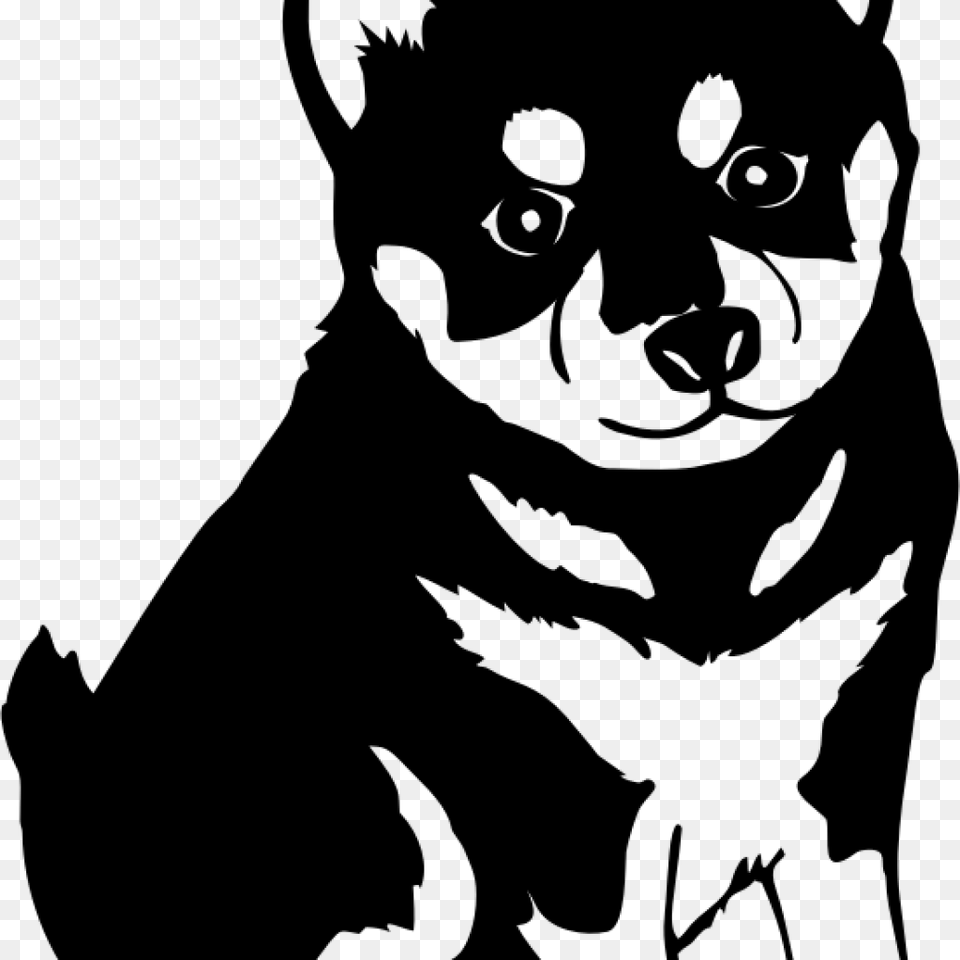 Shiba Inu Puppy Akita Siberian Husky Clip Art Line Art Shiba Inu, Gray Free Png