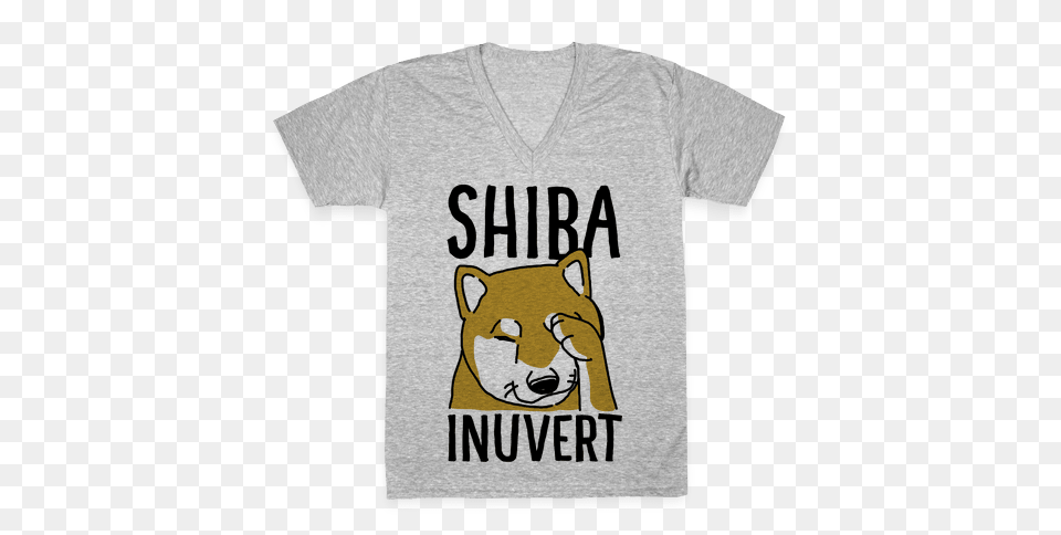 Shiba Inu V Neck Tee Shirts Lookhuman, Clothing, T-shirt, Shirt Png Image