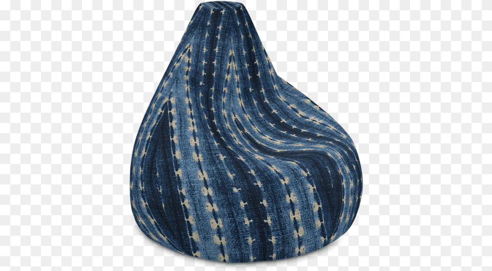 Shibori Indigo Print Bean Bag Chair, Clothing, Pants, Hat, Home Decor Png Image