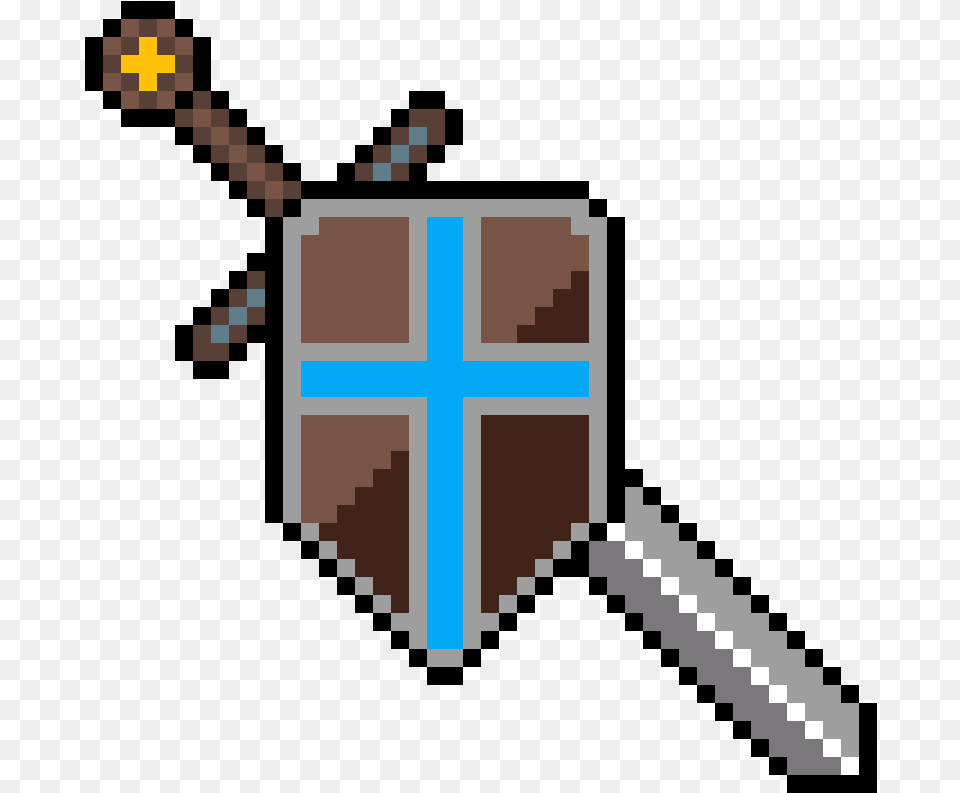 Shield And Sword Pixel Art, Armor, Weapon Png Image