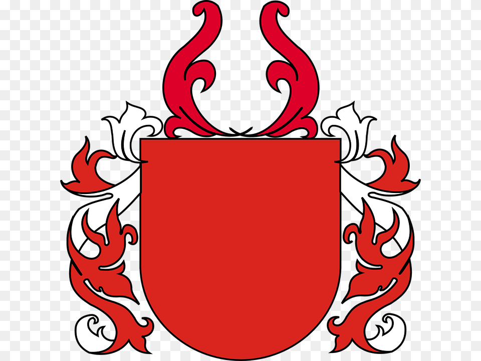 Shield Coat Of Arms Red Blank Vine Leaves White Lis Herb, Emblem, Symbol Free Transparent Png