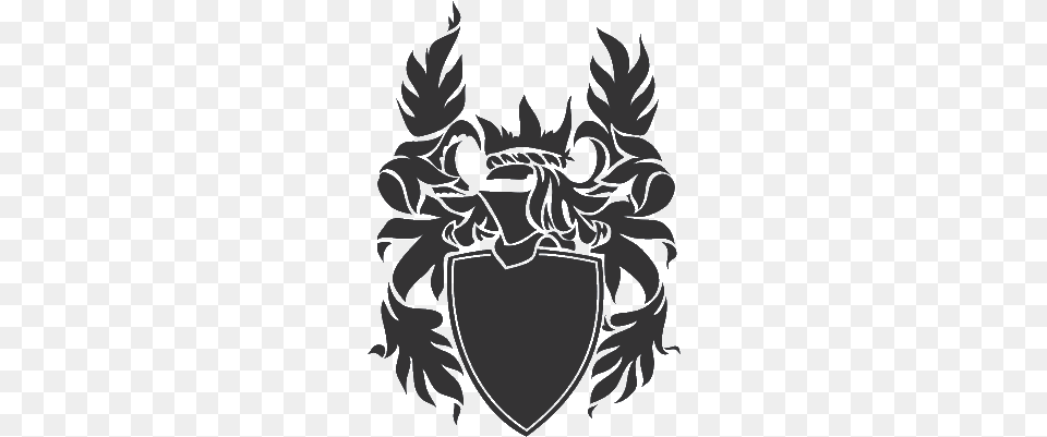 Shield Fantasy Crest Black And White, Emblem, Symbol, Person, Armor Free Png