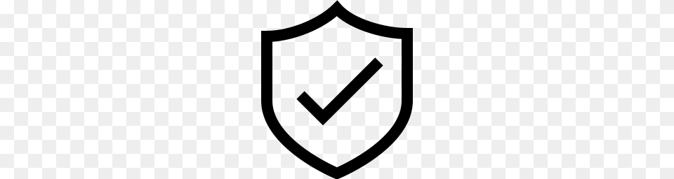 Shield Icon Outline, Gray Free Png Download