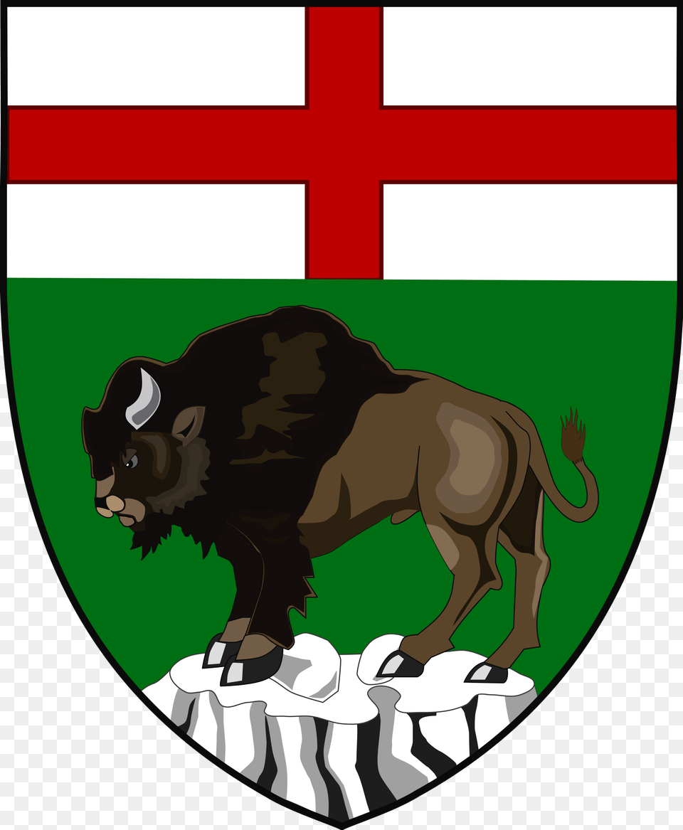 Shield Of Arms Of Manitoba, Animal, Buffalo, Mammal, Wildlife Png