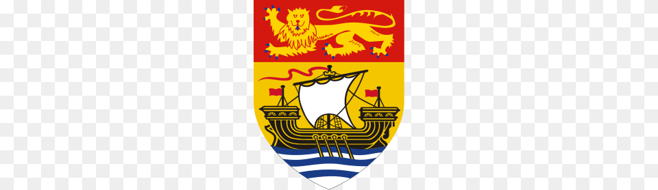 Shield Of Arms Of New Brunswick, Logo, Emblem, Symbol, Bulldozer Free Png Download