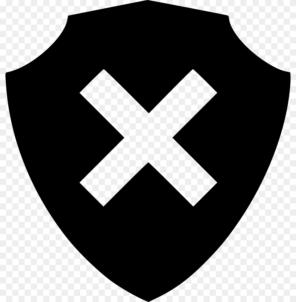 Shield Protect Unsecure Attack X Icon Noun Project, Armor Free Png
