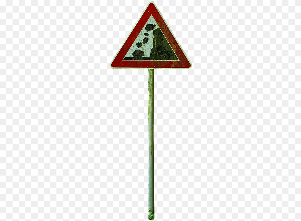Shield Rockfall Warnschild Traffic Sign Warning Traffic Sign, Symbol, Road Sign, Cross Png Image