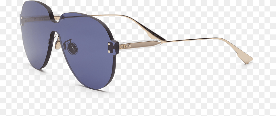 Shield Sunglasses In Gold With Blue Lenses Full Rim, Accessories, Glasses Png Image