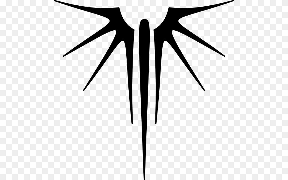 Shield Wing Vector Black And White, Bow, Weapon, Symbol, Stencil Free Png Download