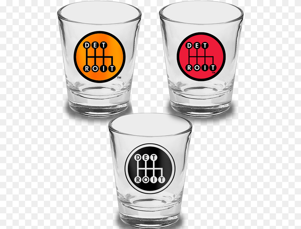Shifter Shot Glasses Made In Detroit, Glass, Cup Png